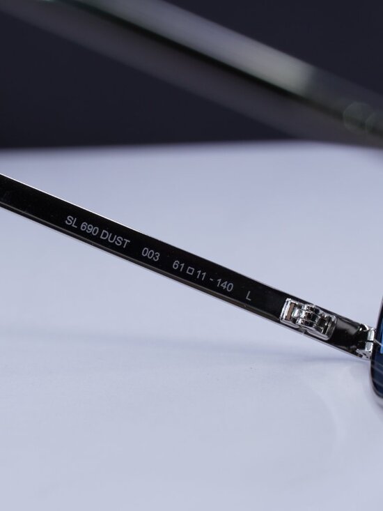 Saint Laurent SL690 DUST 003 Aviator Sunglasses - Silver/Blue main image 5